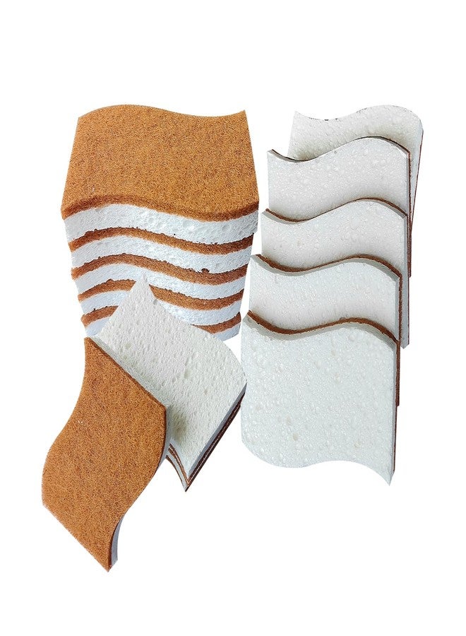 ZanXinY 12Pcs Biodegradable Natural Kitchen Sponge - Non-Scratch Dish Sponges, Biodegradable & Compostable Cellulose with Coconut Fiber Cleaning Sponge for Kitchen, Dishes, Bathroom, Household. - Image 1